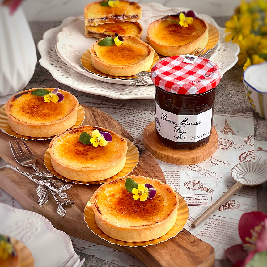 Crème Brûlée Tart with Bonne Maman Fig Jam