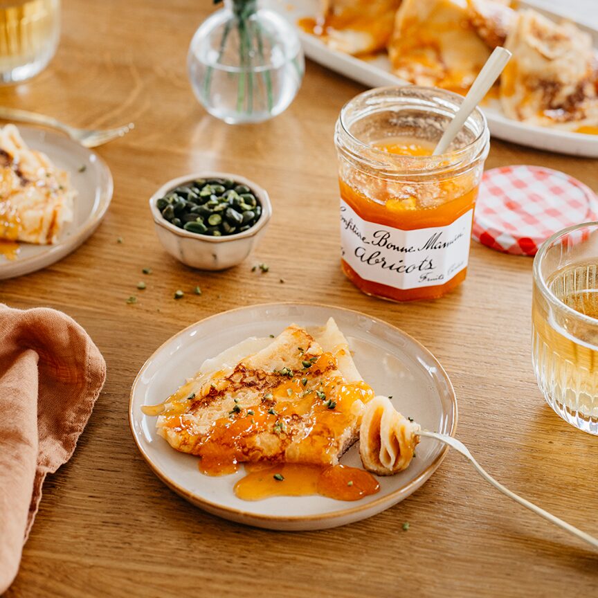 Crêpes Suzette with Bonne Maman Apricot Jam